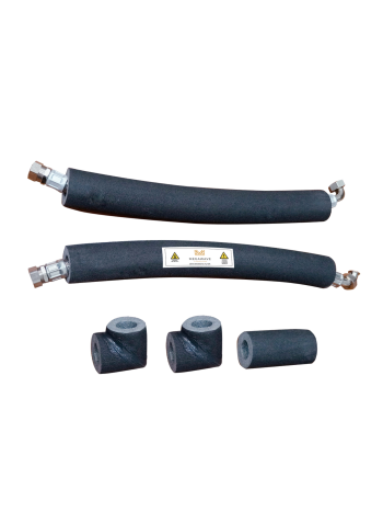 Pre-insulated hoses 1˝ female swivel x 28mm  500mm angled
